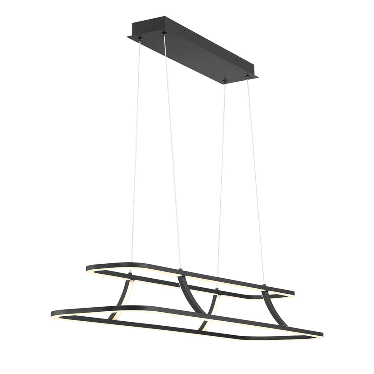Eurofase Lighting Cadoux 44" Linear Dimmable Integrated LED Matte Black Chandelier