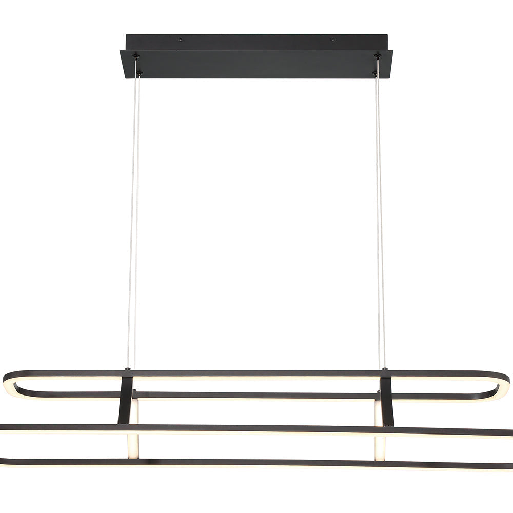Eurofase Lighting Cadoux 44" Linear Dimmable Integrated LED Matte Black Chandelier