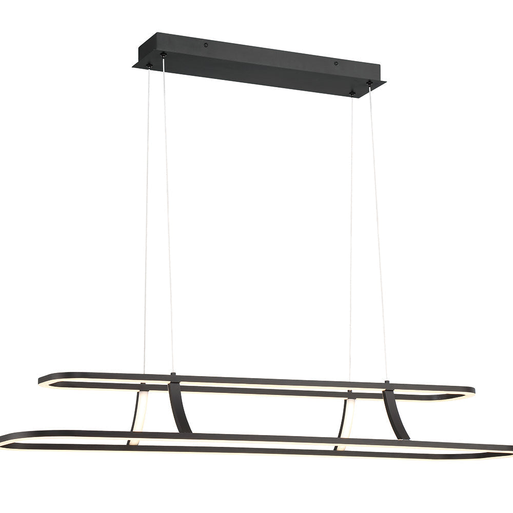 Eurofase Lighting Cadoux 44" Linear Dimmable Integrated LED Matte Black Chandelier