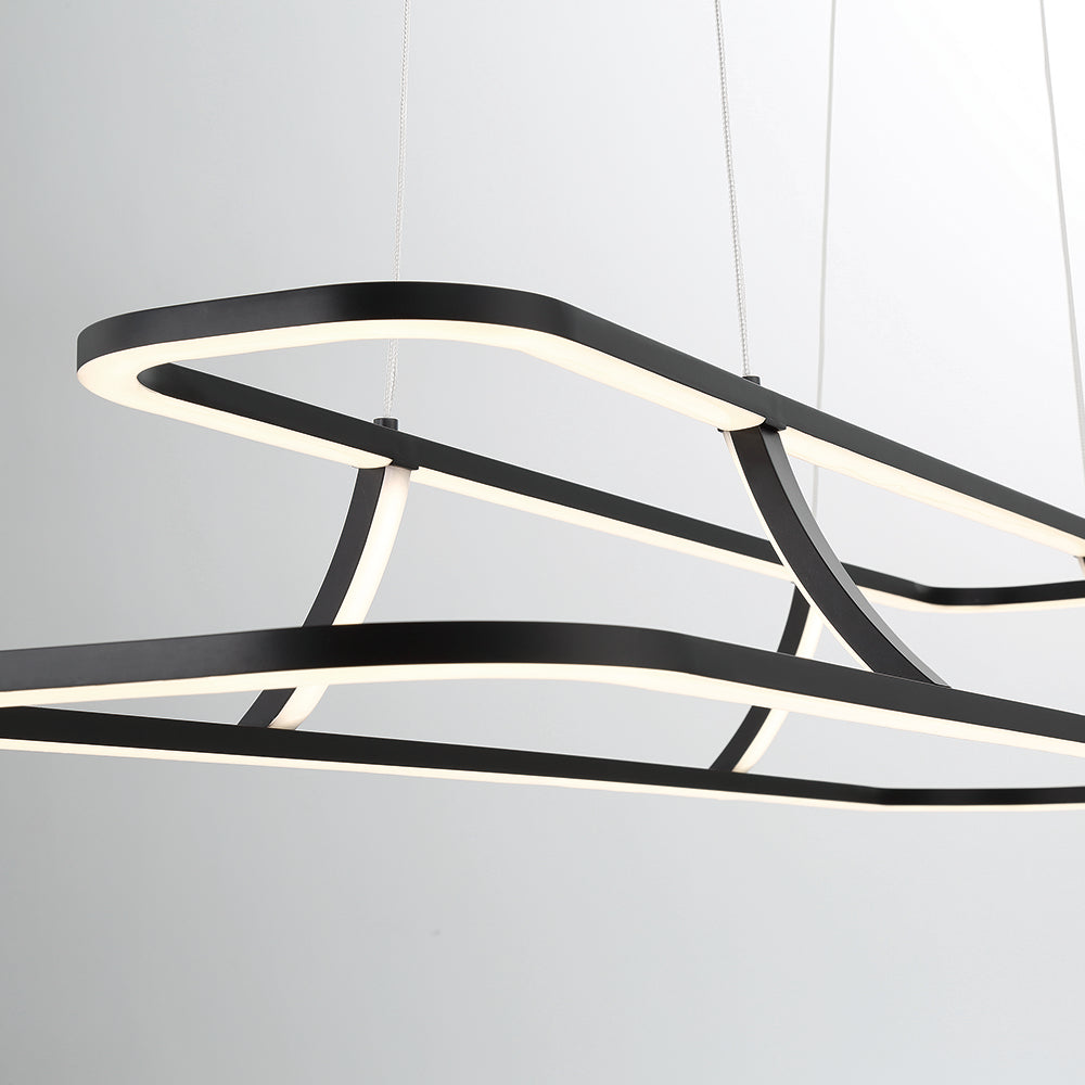 Eurofase Lighting Cadoux 44" Linear Dimmable Integrated LED Matte Black Chandelier