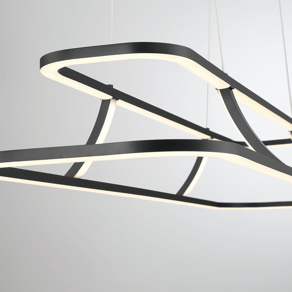 Eurofase Lighting Cadoux 44" Linear Dimmable Integrated LED Matte Black Chandelier
