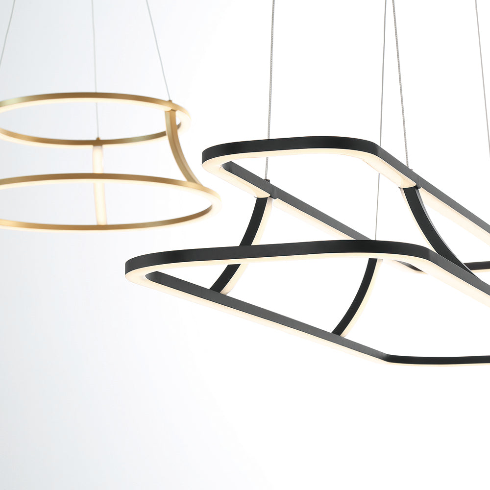 Eurofase Lighting Cadoux 44" Linear Dimmable Integrated LED Matte Black Chandelier