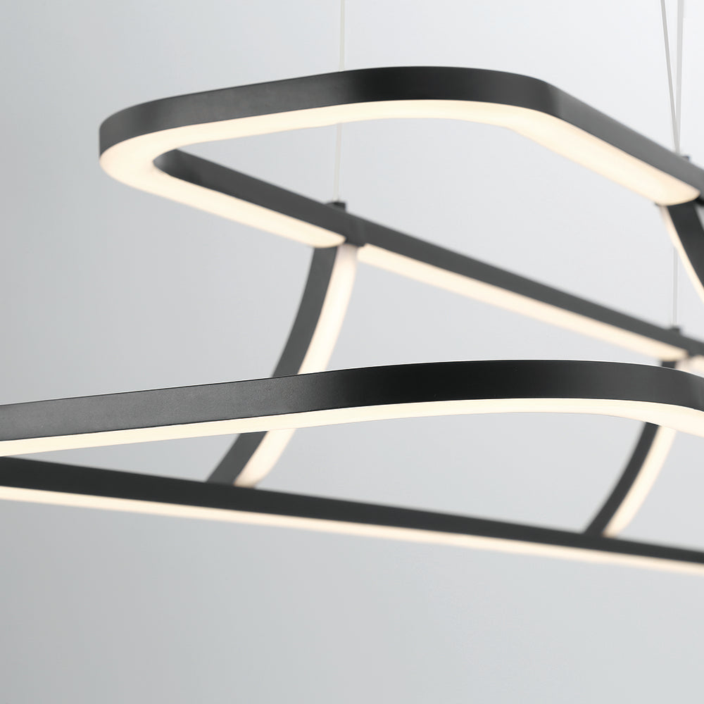 Eurofase Lighting Cadoux 44" Linear Dimmable Integrated LED Matte Black Chandelier