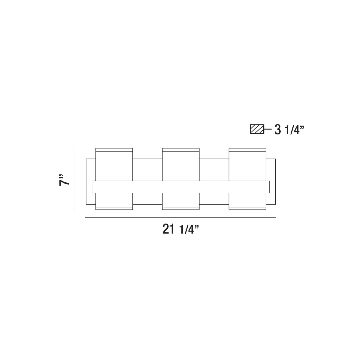 Eurofase Lighting Cambridge 21" 3-Light Dimmable Chrome Integrated LED Bath Bar With Frosted Acrylic Shades