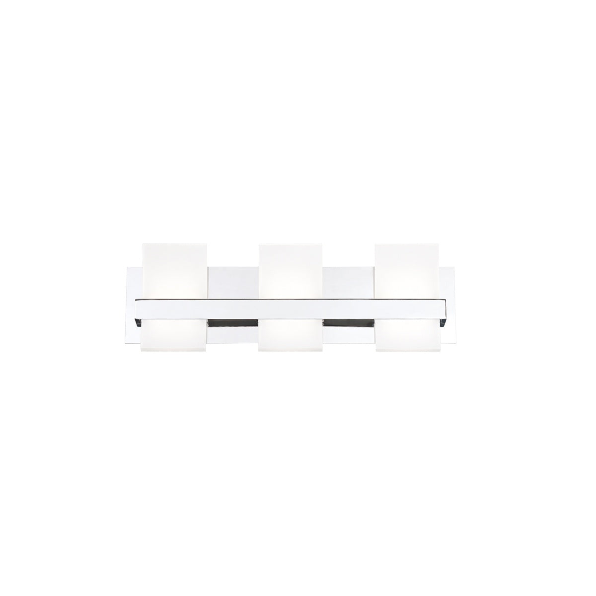 Eurofase Lighting Cambridge 21" 3-Light Dimmable Chrome Integrated LED Bath Bar With Frosted Acrylic Shades