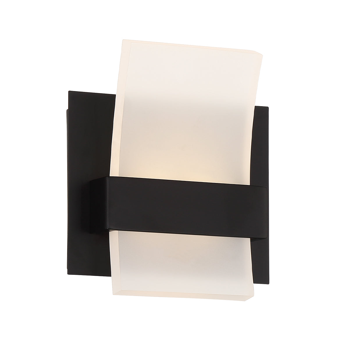 Eurofase Lighting Cambridge 6" 1-Light Dimmable Black Integrated LED Wall Sconce With Frosted Acrylic Shade