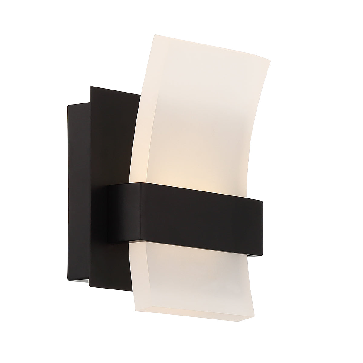 Eurofase Lighting Cambridge 6" 1-Light Dimmable Black Integrated LED Wall Sconce With Frosted Acrylic Shade