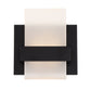 Eurofase Lighting Cambridge 6" 1-Light Dimmable Black Integrated LED Wall Sconce With Frosted Acrylic Shade