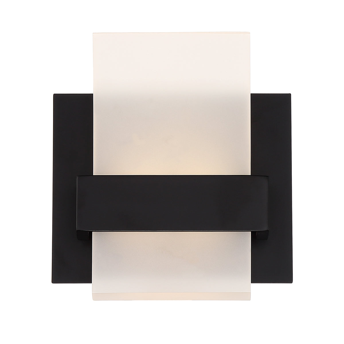 Eurofase Lighting Cambridge 6" 1-Light Dimmable Black Integrated LED Wall Sconce With Frosted Acrylic Shade