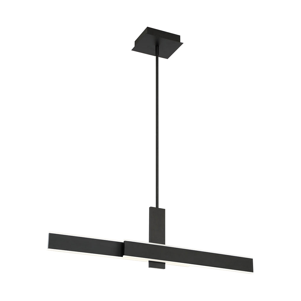 Eurofase Lighting Cameno 36" Small Dimmable Integrated LED Metal Linear Matte Black Chandelier With Soft White Acrylic Shade