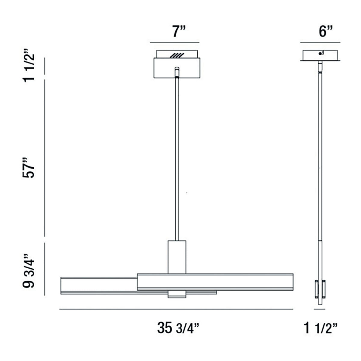 Eurofase Lighting Cameno 36" Small Dimmable Integrated LED Metal Linear Matte Black Chandelier With Soft White Acrylic Shade