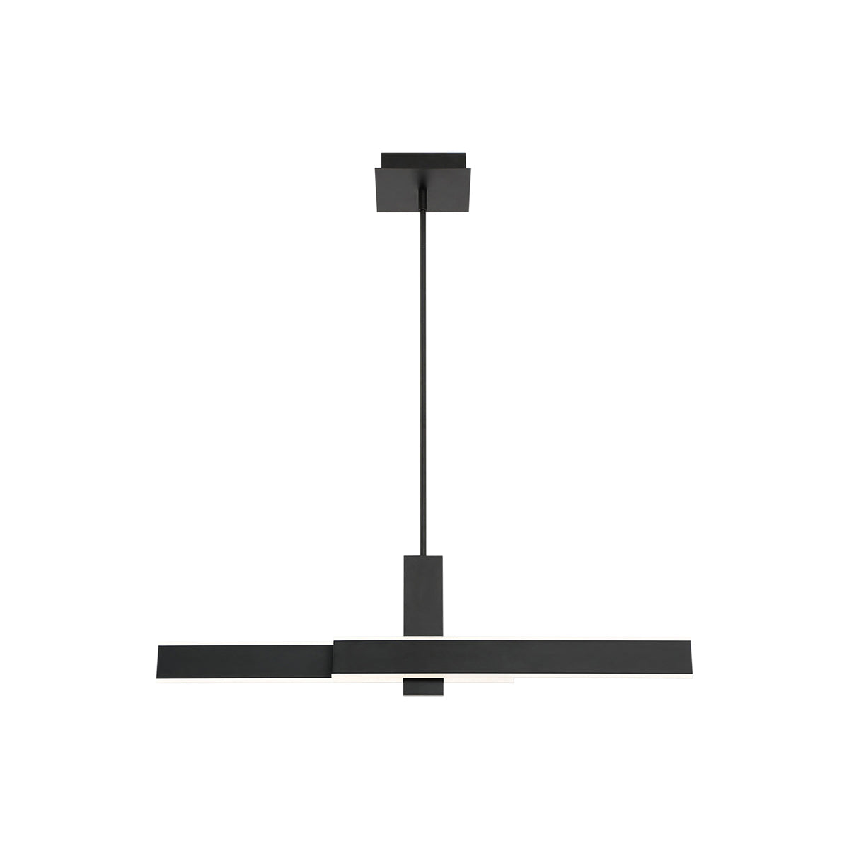 Eurofase Lighting Cameno 36" Small Dimmable Integrated LED Metal Linear Matte Black Chandelier With Soft White Acrylic Shade