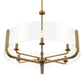 Eurofase Lighting Campisi 28" 6-Light Dimmable Incandescent Round Brass Chandelier With Hand Blown Clear Glass Shade