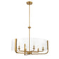 Eurofase Lighting Campisi 28" 6-Light Dimmable Incandescent Round Brass Chandelier With Hand Blown Clear Glass Shade