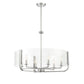 Eurofase Lighting Campisi 28" 6-Light Dimmable Incandescent Round Chrome Chandelier With Hand Blown Clear Glass Shade