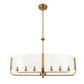 Eurofase Lighting Campisi 35" 8-Light Dimmable Incandescent Oval Brass Chandelier With Hand Blown Clear Glass Shade