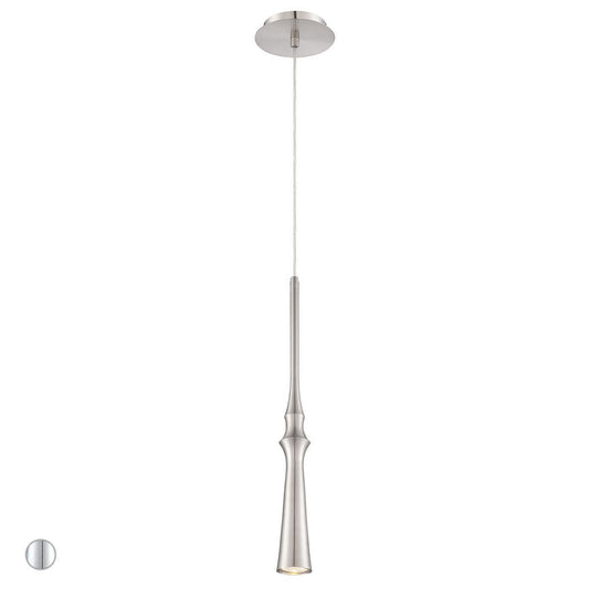 Eurofase Lighting Cani 18" Dimmable Halogen Bulb Satin Nickel Pendant Light With Satin Nickel Shade