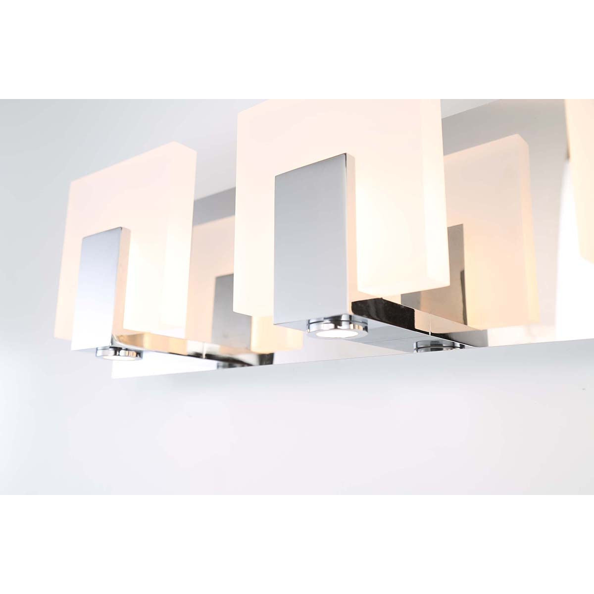 Eurofase Lighting Canmore 20" 3-light Dimmable Integrated LED Chrome Bath Bar With Frosted Acrylic Shades