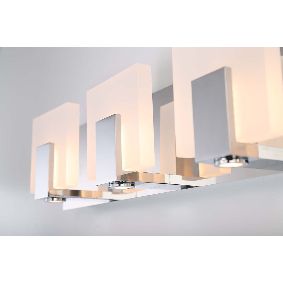 Eurofase Lighting Canmore 20" 3-light Dimmable Integrated LED Chrome Bath Bar With Frosted Acrylic Shades