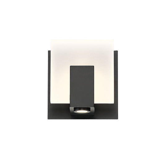 Eurofase Lighting Canmore 5" Dimmable Integrated LED Black Wall Sconce With Frosted Acrylic Shade