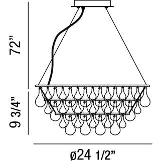 Eurofase Lighting Canto 28" 8-Light Dimmable Incandescent Round Bronze Chandelier With Crystal Glass Droplets Feature Shade