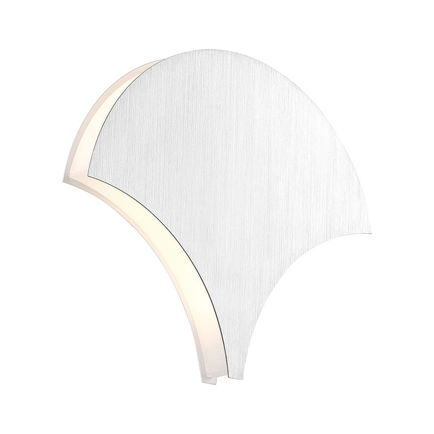 Eurofase Lighting Carlaw 12" White Dimmable Edge-Lit Integrated LED Scalloped Anodized Wall Sconce With White Acrylic Shade