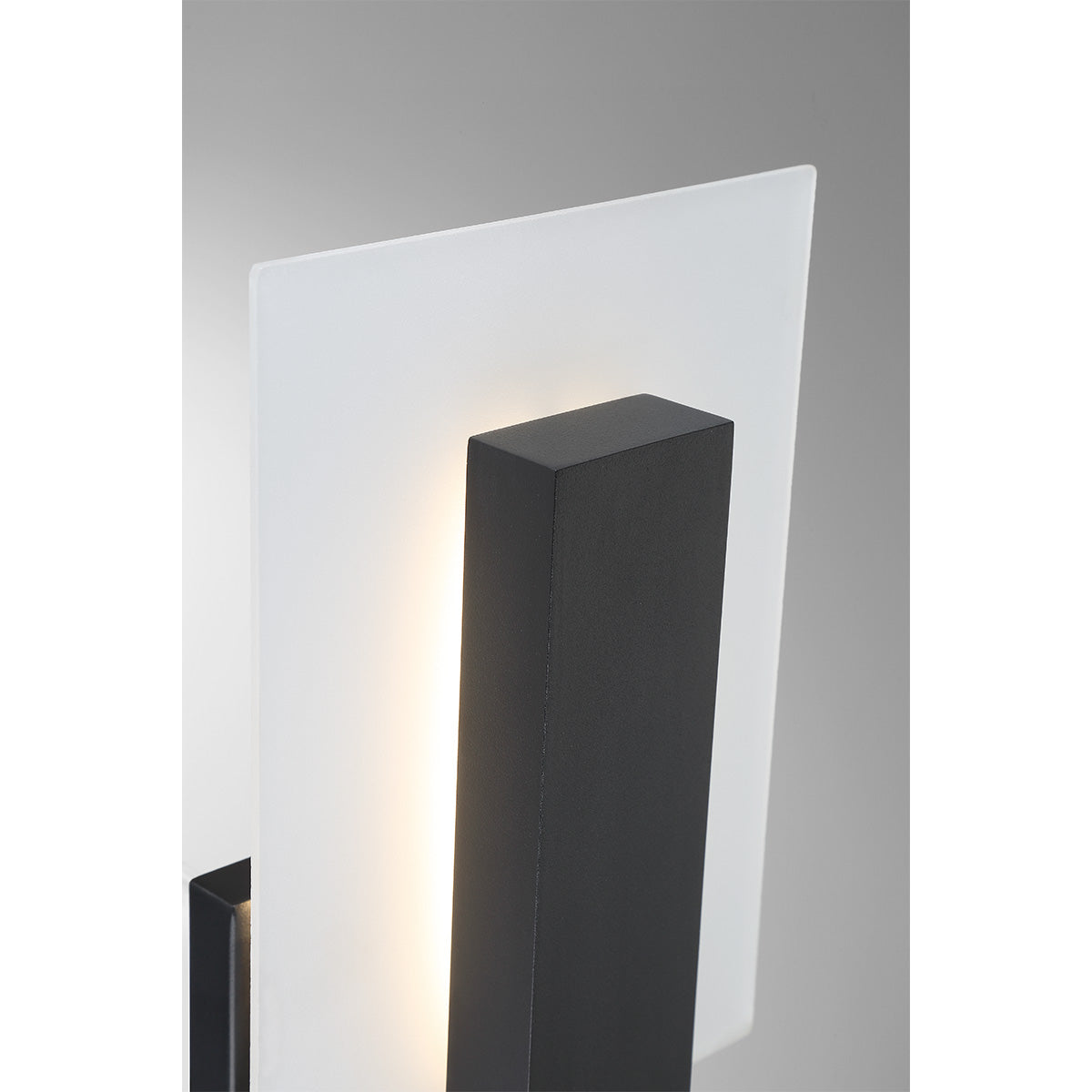 Eurofase Lighting Carta 12" 1-Light LED Integrated White Glass Shade Matte Black Steel Aluminum Wall Sconce