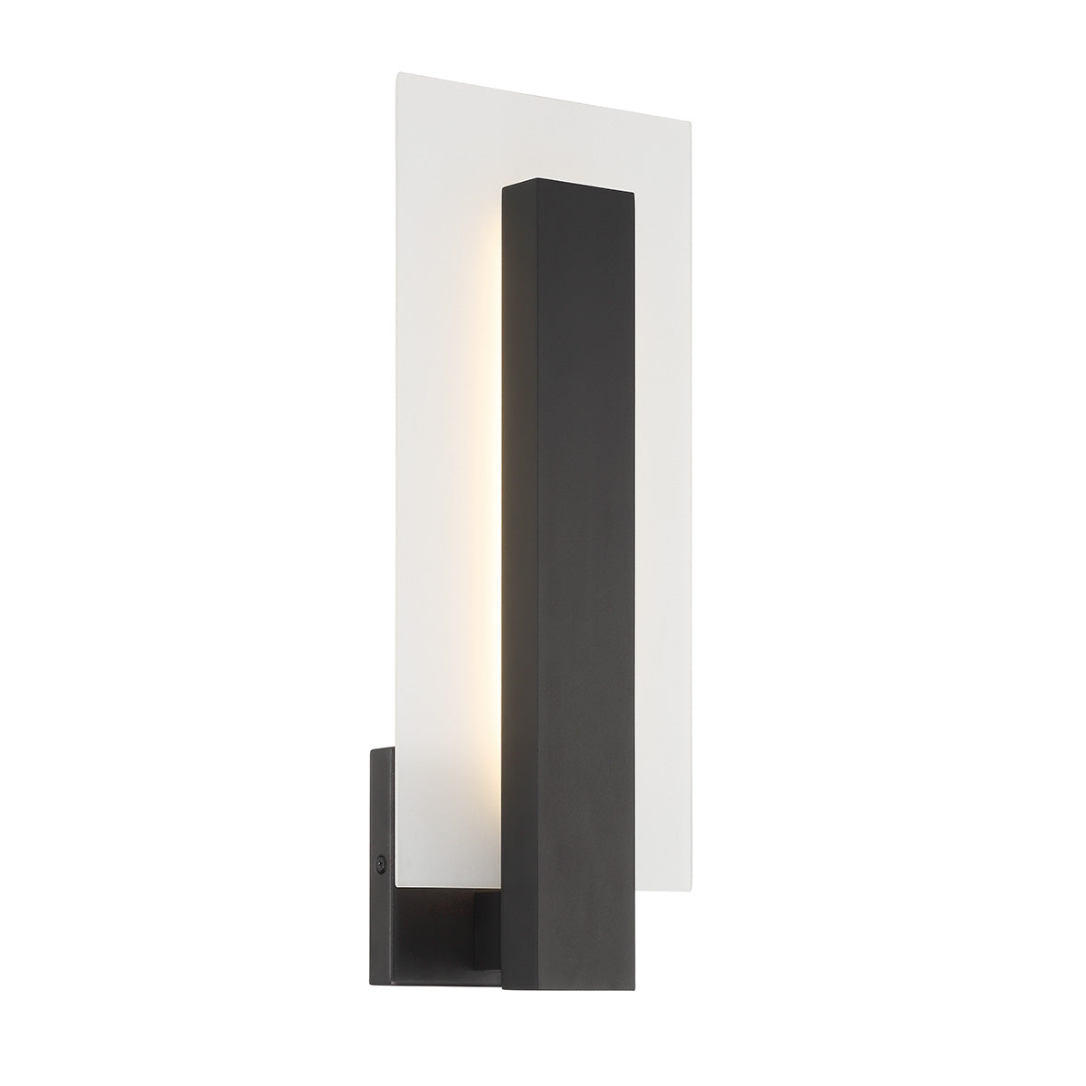 Eurofase Lighting Carta 18" 1-Light LED Integrated White Glass Shade Matte Black Steel Aluminum Wall Sconce