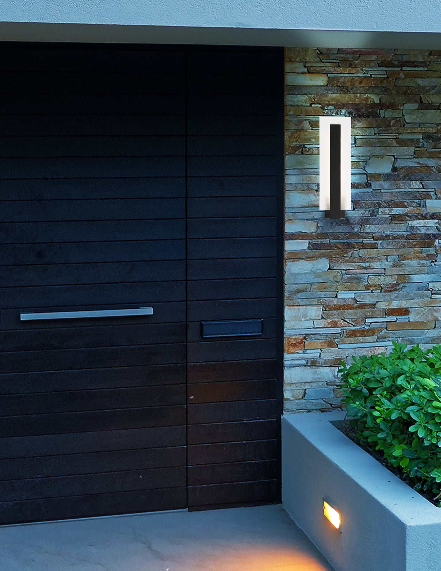 Eurofase Lighting Carta 18" 1-Light LED Integrated White Glass Shade Matte Black Steel Aluminum Wall Sconce