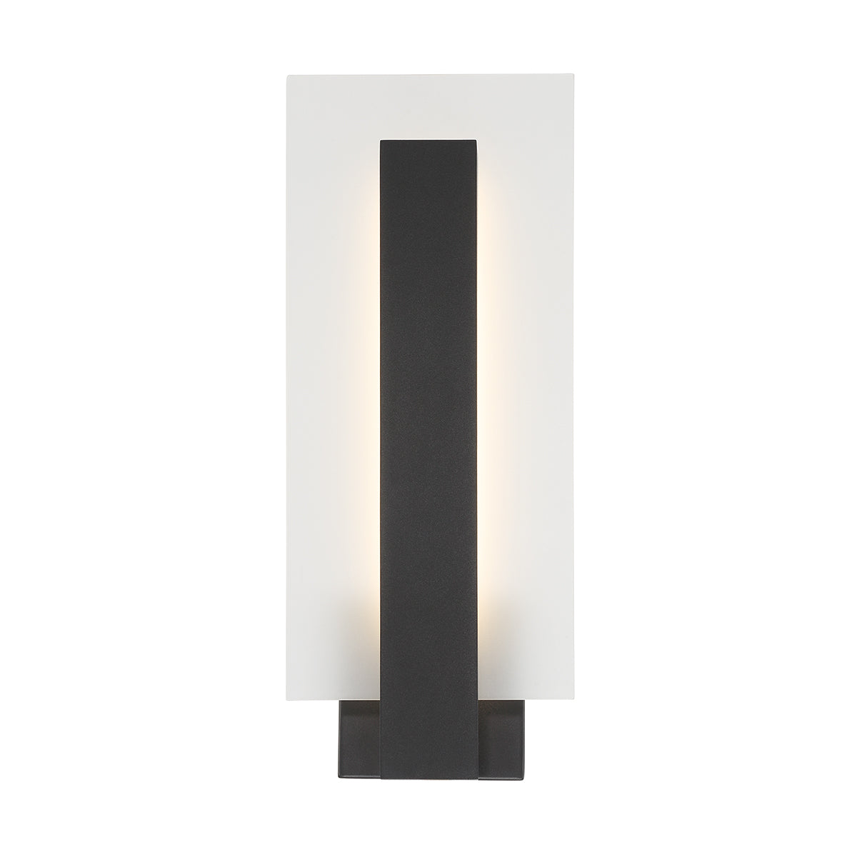 Eurofase Lighting Carta 18" 1-Light LED Integrated White Glass Shade Matte Black Steel Aluminum Wall Sconce