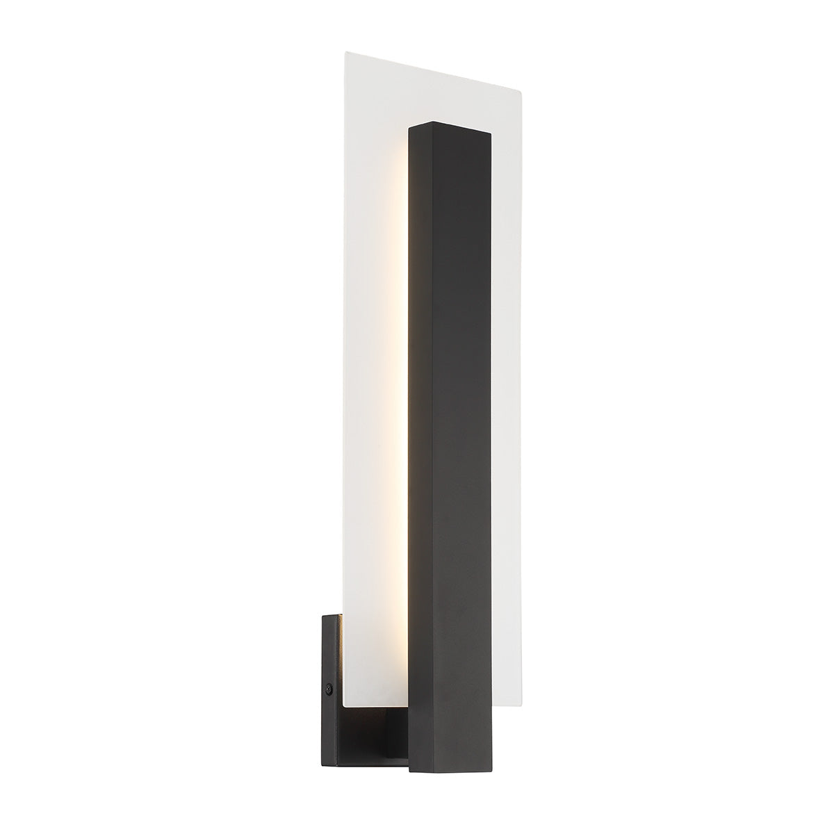 Eurofase Lighting Carta 22" 1-Light LED Integrated White Glass Shade Matte Black Steel Aluminum Wall Sconce