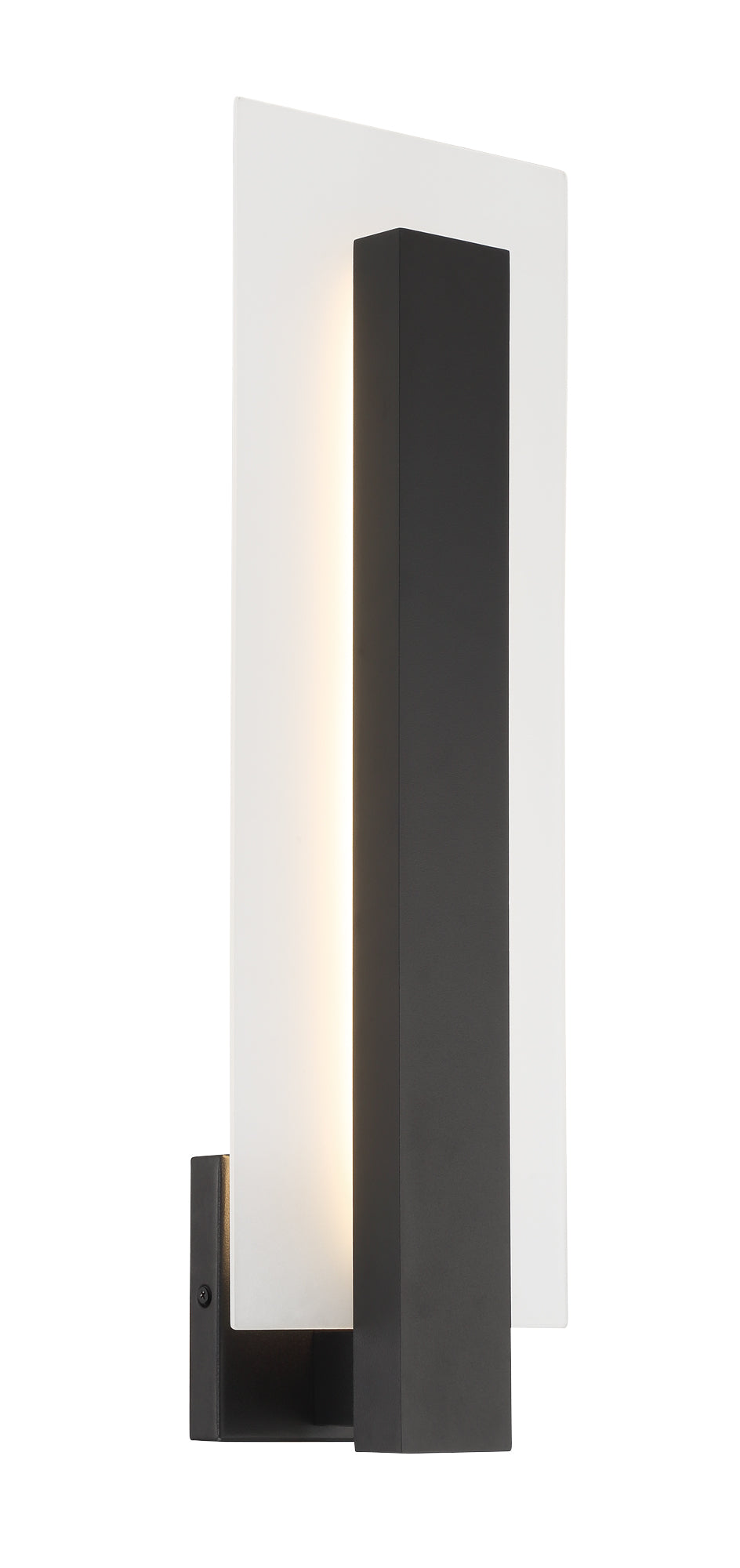 Eurofase Lighting Carta 22" 1-Light LED Integrated White Glass Shade Matte Black Steel Aluminum Wall Sconce