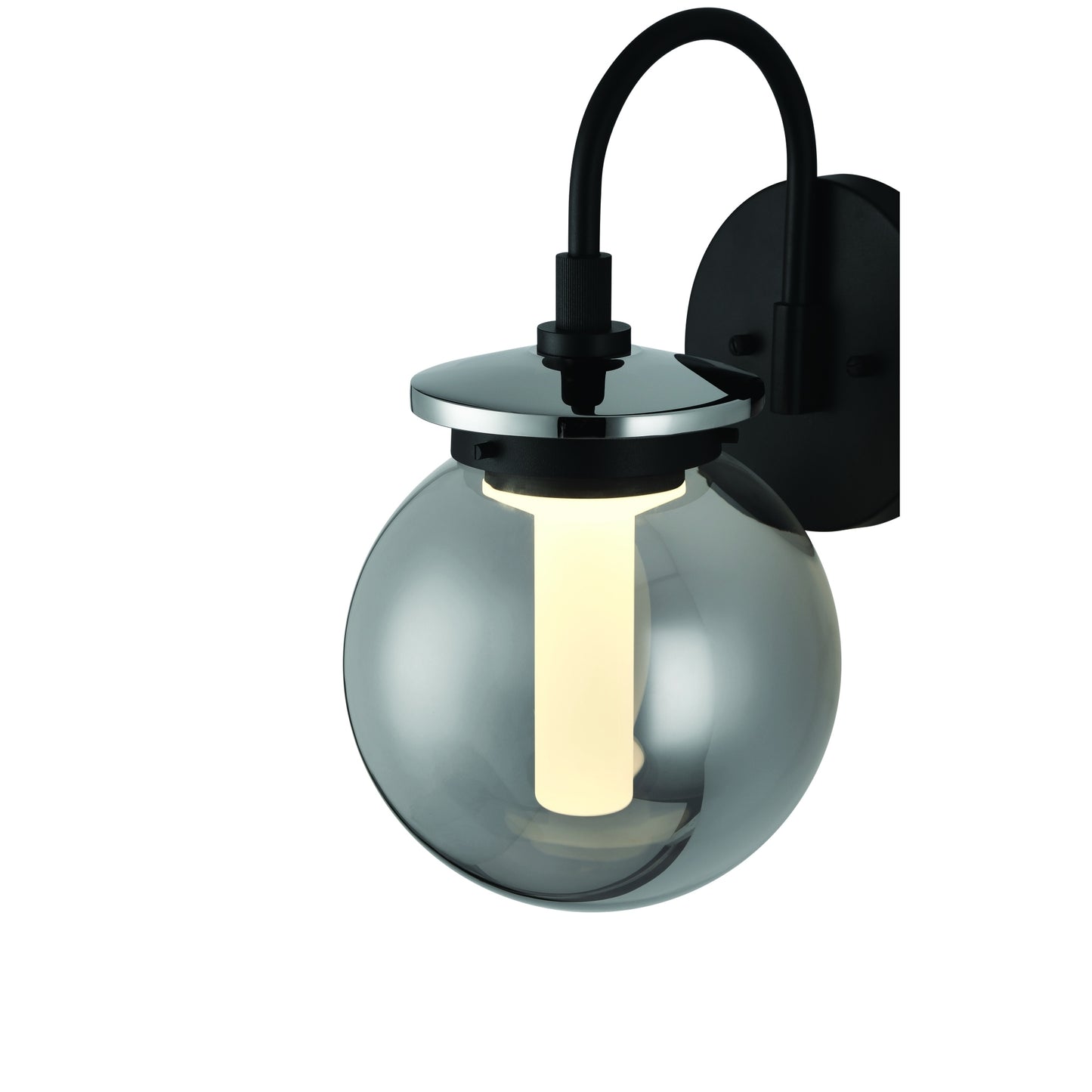 Eurofase Lighting Caswell 10" 1-Light Integrated LED Smoke Glass Shade Powder Coat Black Outdoor Wall Lantern