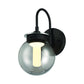 Eurofase Lighting Caswell 6" 1-Light Integrated LED Smoke Glass Shade Powder Coat Black Outdoor Wall Lantern