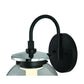 Eurofase Lighting Caswell 8" 1-Light Integrated LED Smoke Glass Shade Powder Coat Black Outdoor Wall Lantern