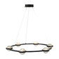 Eurofase Lighting Circolo 36" 6-Light Dimmable Integrated LED Black Round Chandelier With Seeded Glass Orb Shades