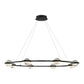 Eurofase Lighting Circolo 48" 8-Light Dimmable Integrated LED Black Round Chandelier With Seeded Glass Orb Shades