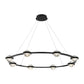 Eurofase Lighting Circolo 48" 8-Light Dimmable Integrated LED Black Round Chandelier With Seeded Glass Orb Shades