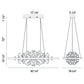 Eurofase Lighting Clayton 43" Dimmable Integrated LED Silver And Brushed Gold Oval Chandelier With A Bouquet Of Opal and Clear Glass Florets