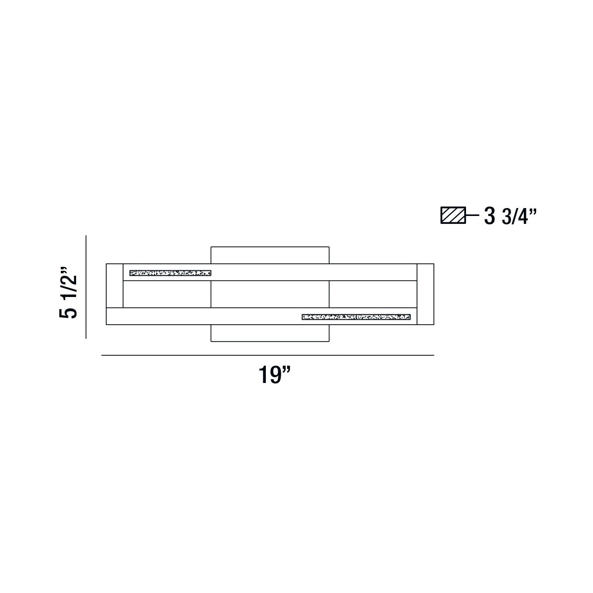 Eurofase Lighting Clinton 19" Small Dimmable Integrated LED Chrome Bath Bar With Clear Crystal Inlay Shade