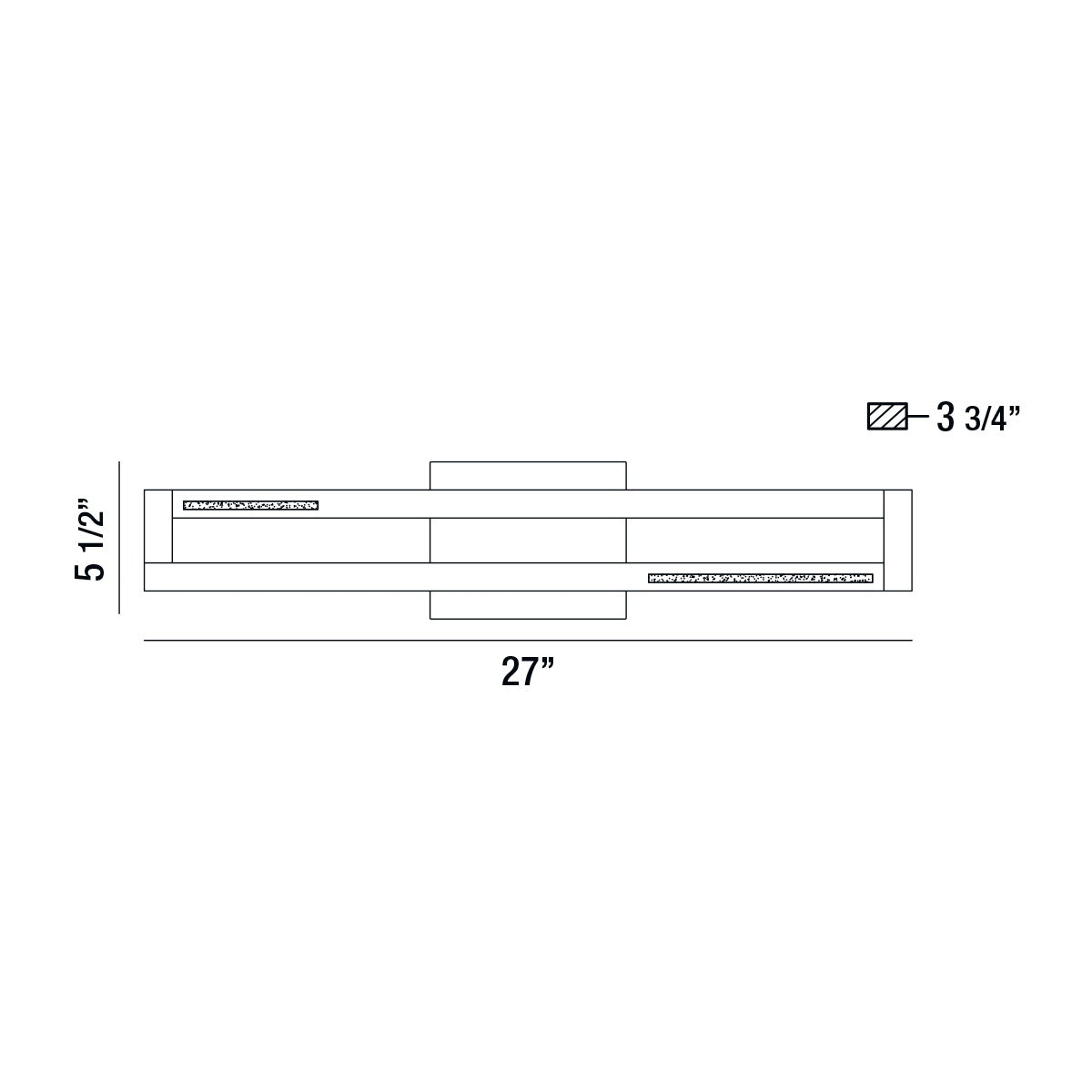 Eurofase Lighting Clinton 27" Large Dimmable Integrated LED Chrome Bath Bar With Clear Crystal Inlay Shade