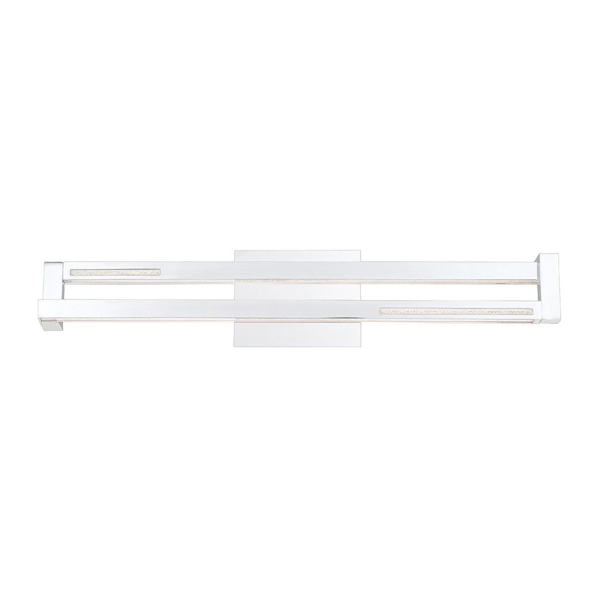 Eurofase Lighting Clinton 27" Large Dimmable Integrated LED Chrome Bath Bar With Clear Crystal Inlay Shade