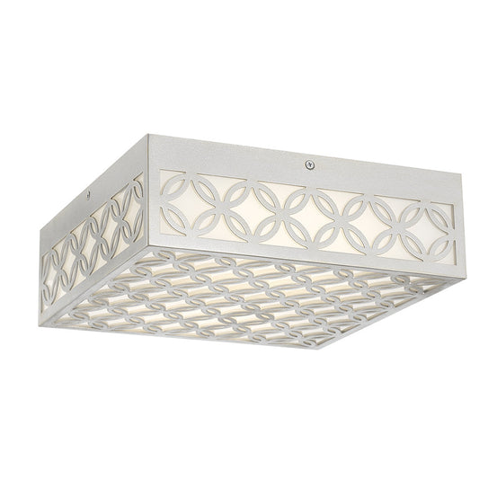 Eurofase Lighting Clover 12" Aged Silver Dimmable Integrated LED Flush Mount With White Glass Shade