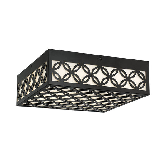 Eurofase Lighting Clover 12" Black Dimmable Integrated LED Flush Mount With White Glass Shade