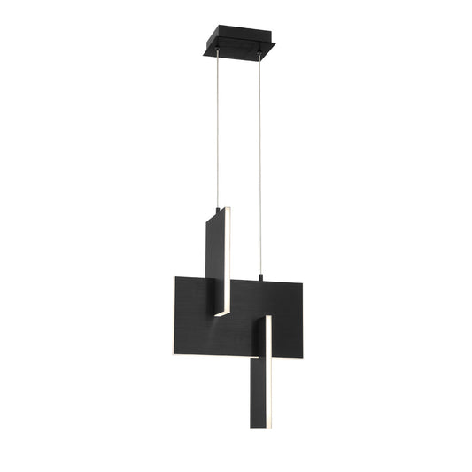 Eurofase Lighting Coburg 14" Small Dimmable Integrated LED Black Pendant Light With Clear Acrylic Shade