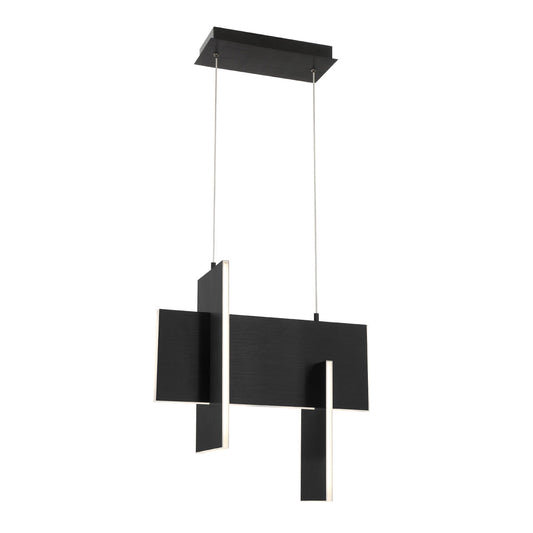 Eurofase Lighting Coburg 20" Large Dimmable Integrated LED Black Pendant Light With Clear Acrylic Shade