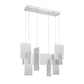 Eurofase Lighting Coburg 33" Large Dimmable Integrated LED Metal Linear Aluminum Chandelier With Clear Acrylic Shades