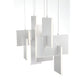 Eurofase Lighting Coburg 33" Large Dimmable Integrated LED Metal Linear Aluminum Chandelier With Clear Acrylic Shades
