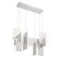 Eurofase Lighting Coburg 33" Large Dimmable Integrated LED Metal Linear Aluminum Chandelier With Clear Acrylic Shades