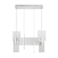 Eurofase Lighting Coburg 33" Large Dimmable Integrated LED Metal Linear Aluminum Chandelier With Clear Acrylic Shades